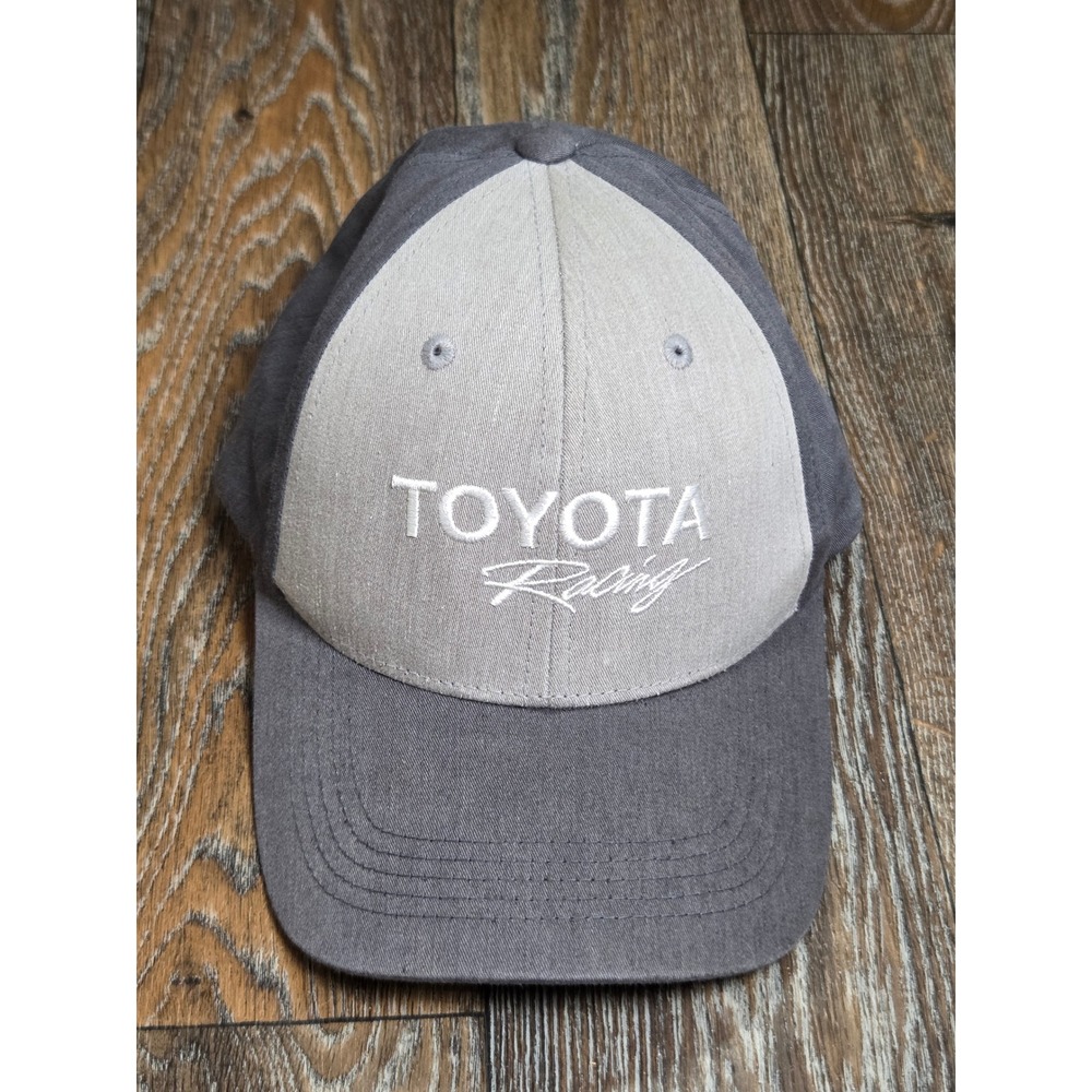 Toyota Racing Baseball Cap Grey Two Tone Embroidered Adjustable Hat Mens